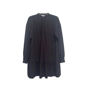 Elizabeth And James Black Jersey Knit Tiered Dress Size‎ XS Long Sleeves